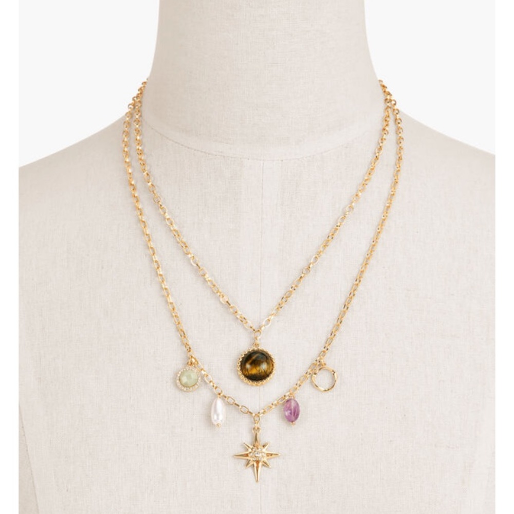 Talbots Double Layer Charm Necklace - image 1